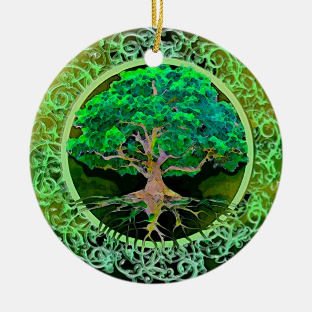 Tree of Life Patience Ceramic Tree Decoration (Front)