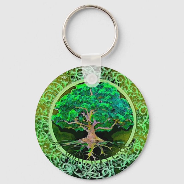 Tree of Life Patience Key Ring (Front)