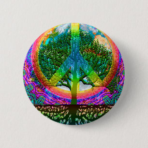 Tree of Life Peace 6 Cm Round Badge