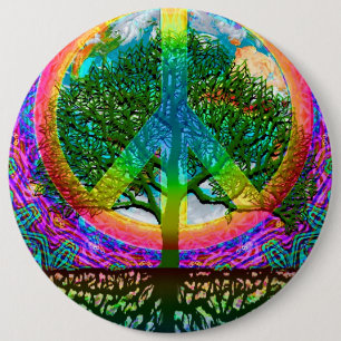 Tree of Life Peace 6 Cm Round Badge