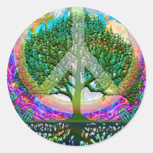 Tree of Life Peace Classic Round Sticker