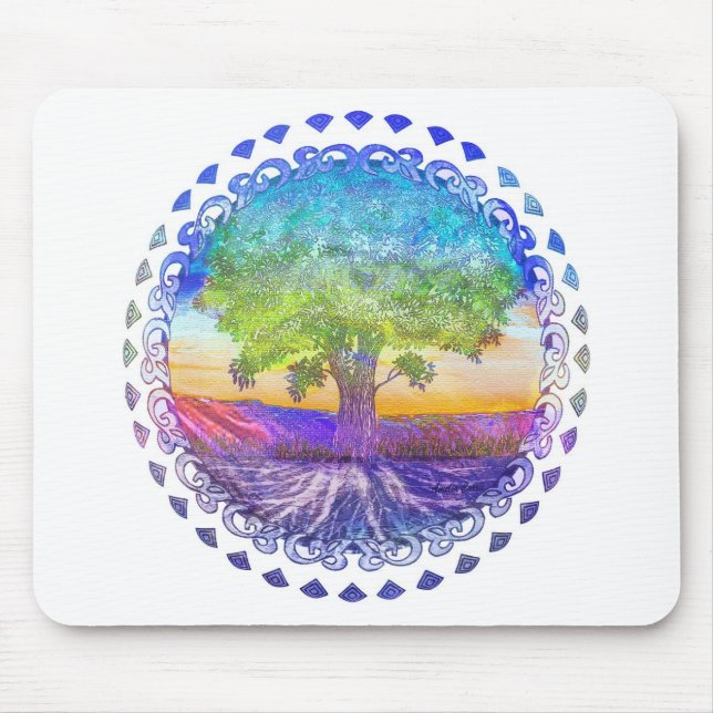 Tree of Life Peace, Love & Balance Mouse Mat (Front)
