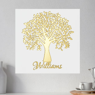 Tree of life personalised family name foil prints