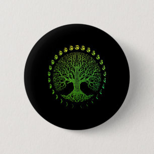 Tree Of Life Phases Of The Moon Gift - Earth Day  6 Cm Round Badge