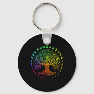 Tree Of Life Phases Of The Moon Gift  Key Ring