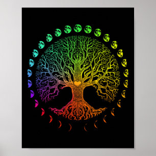 Tree Of Life Phases Of The Moon Gift  Poster
