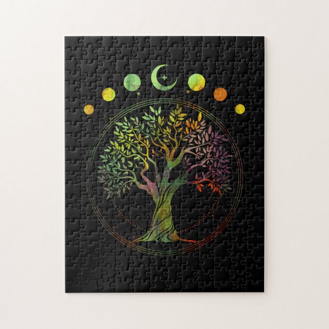 Tree of Life Phases of the Moon Jigsaw Puzzle (Vertical)