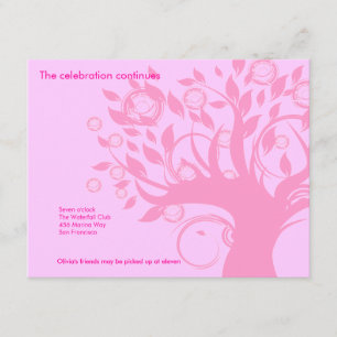 Tree of Life Pink Bat Mitzvah Invitation Reception