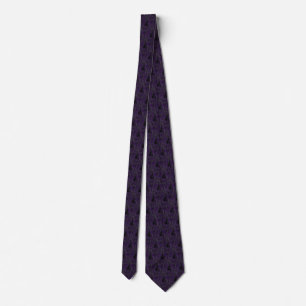 Tree of Life Purple Black Neck Tie - Custom Colour