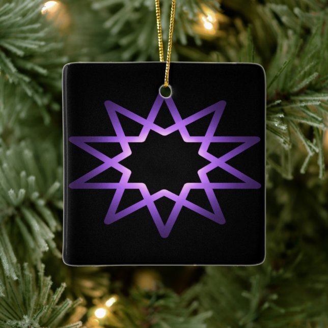 Tree Of Life Purple Star Symbol Ceramic Ornament (Tree)