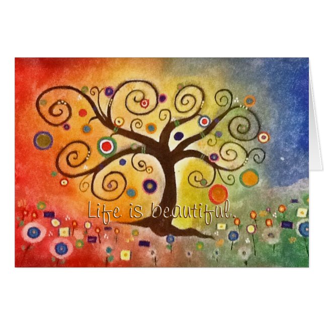 Tree of Life Rainbow Beautiful Painting Fine Art (Front Horizontal)
