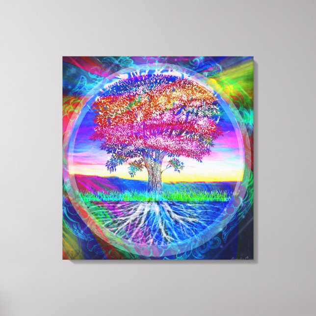 Tree of Life Rainbow Canvas Print (Front)