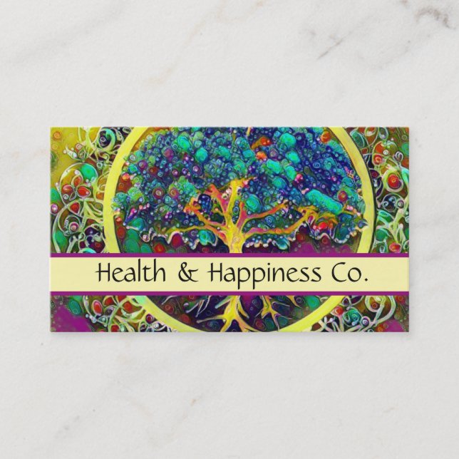 Tree of Life Rainbow Health Business Card (Front)