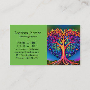 Tree of Life Rainbow Hearts and Love Business Card