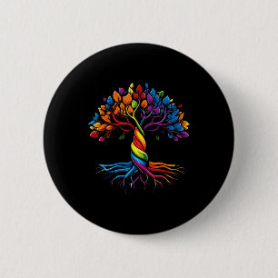 Tree Of Life Rainbow Lgbt Gay Lesbian Pride Flag A 6 Cm Round Badge