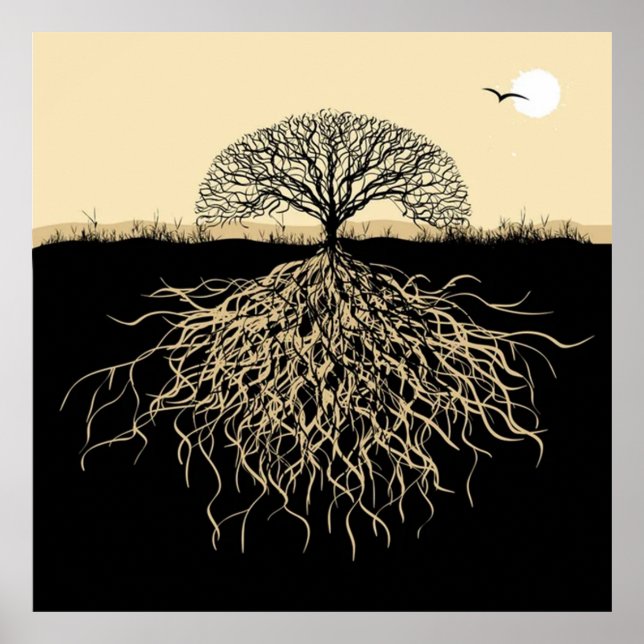 Tree of Life Roots Spiritual Nature Minimalist  Poster (Front)