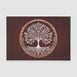 Tree of Life Rustic Dark Red Celtic Wedding Tissue Paper