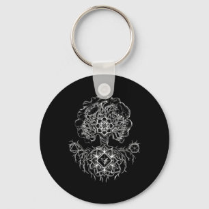 Tree Of Life Sacred Geometry Design Yoga Spiritual Key Ring