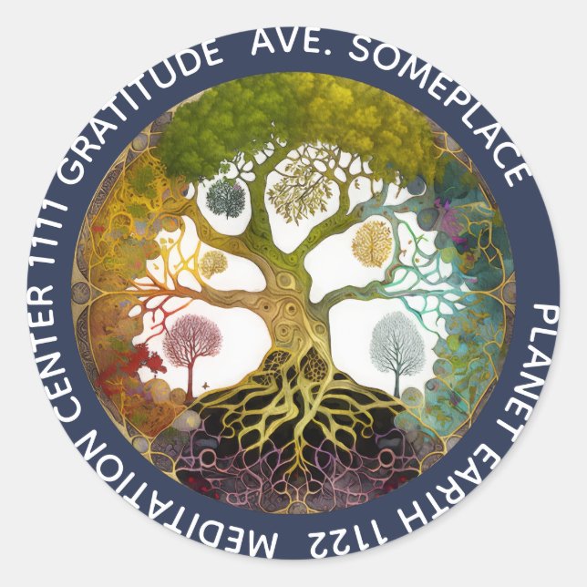 Tree of Life | Seasons Classic Round Sticker (Front)