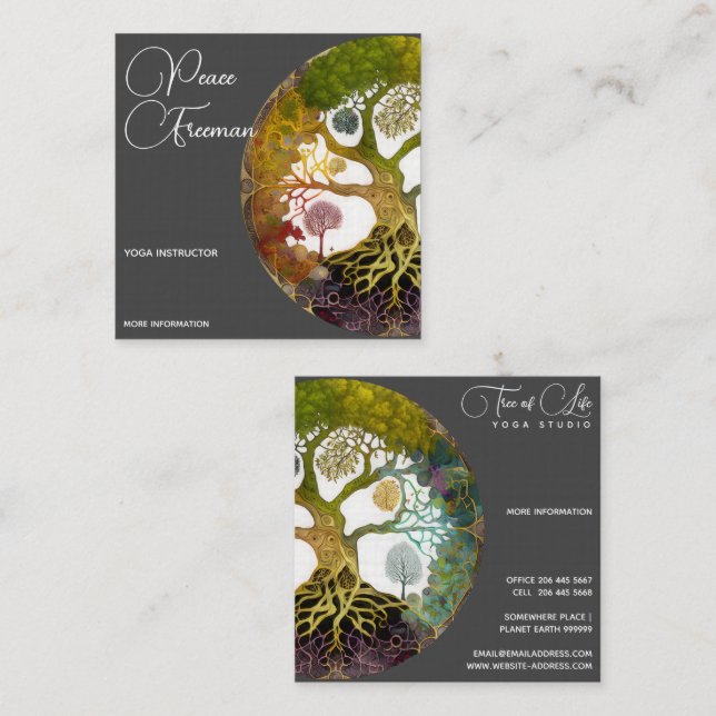 Tree of Life | Seasons Square Business Card (Front/Back)