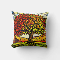 Tree of Life Shattered Glass Mosaic Autumn Colors