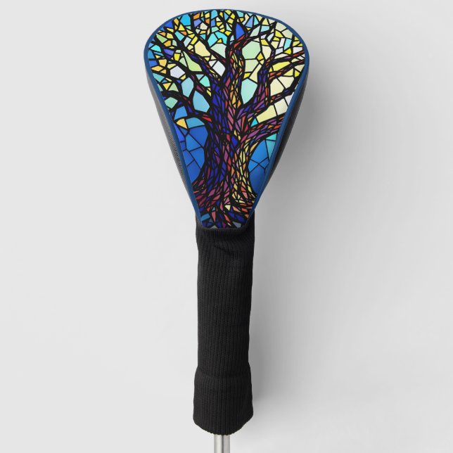 Tree of Life Shattered Glass Mosaic Golf Head Cover (Front)