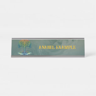 Tree of Life Shifting Dawn  Desk Name Plate