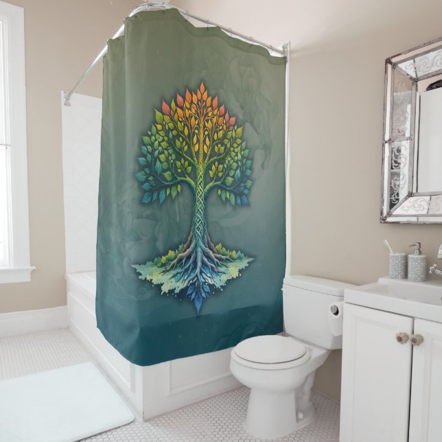 Tree of Life Shifting Dawn  Shower Curtain (In Situ)