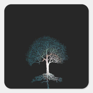 Tree of Life Silent Night Square Sticker