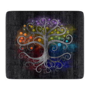 Tree of life Silver Swirl Cutting Board