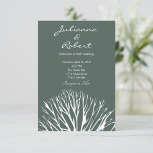 Tree of life simple green earth Wedding Invitation