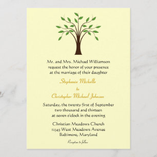 Tree of Life Simple Symbolic Unique Modern Wedding Invitation