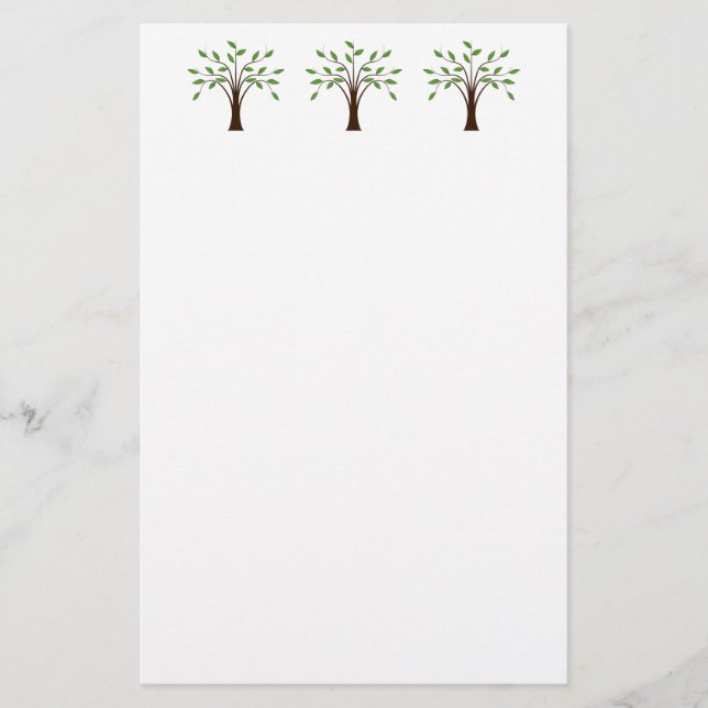 Tree of Life Simple Trees in Nature Genealogy Stationery (Front)