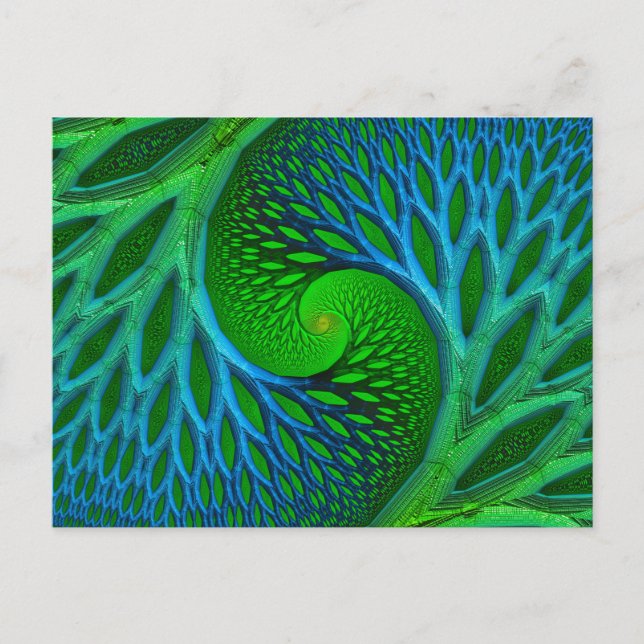 Tree Of Life Spiral Fractal Postcard (Front)