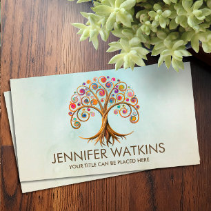 Tree of life - spiral swirl  business card