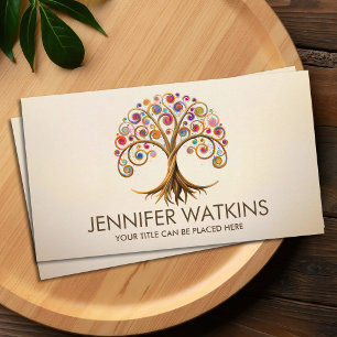 Tree of life - spiral swirl  business card
