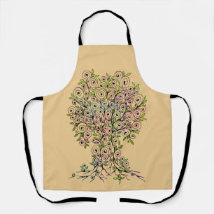 Tree Of Life - Spirals Leaves Fruits 1 Apron