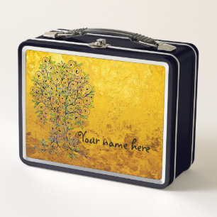 Tree Of Life - Spirals Leaves Fruits 1 Metal Lunch Box