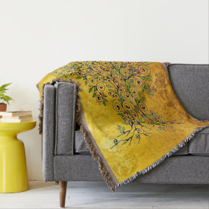 Tree Of Life - Spirals Leaves Fruits 1 Throw Blanket