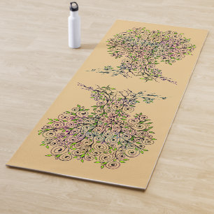 Tree Of Life - Spirals Leaves Fruits 1 Yoga Mat