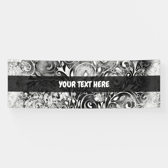 Tree Of Life - Spirals Leaves Grunge Style 1 Banner (Horizontal)