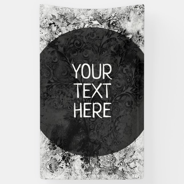 Tree Of Life - Spirals Leaves Grunge Style 1 Banner (Vertical)