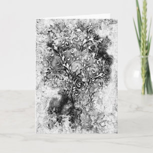Tree Of Life - Spirals Leaves Grunge Style 1 Card