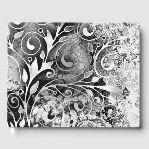 Tree Of Life - Spirals Leaves Grunge Style 1 Guest Book