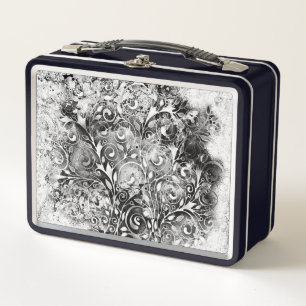 Tree Of Life - Spirals Leaves Grunge Style 1 Metal Lunch Box
