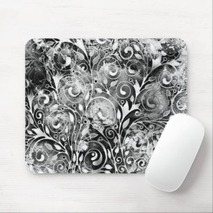Tree Of Life - Spirals Leaves Grunge Style 1 Mouse Mat