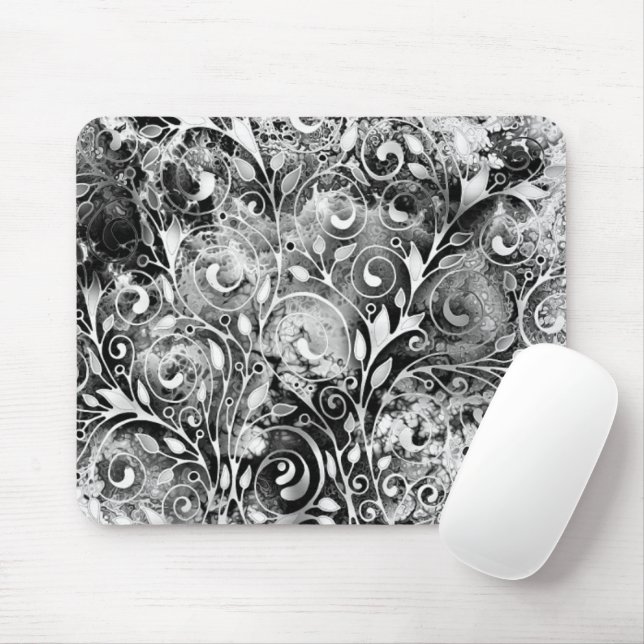 Tree Of Life - Spirals Leaves Grunge Style 1 Mouse Mat (With Mouse)