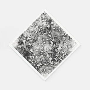 Tree Of Life - Spirals Leaves Grunge Style 1 Napkin