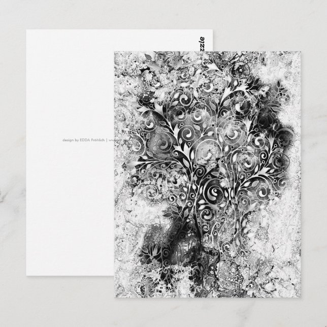 Tree Of Life - Spirals Leaves Grunge Style 1 Postcard (Front/Back)