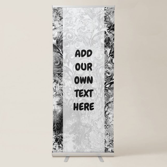 Tree Of Life - Spirals Leaves Grunge Style 1 Retractable Banner (Front)